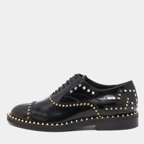 Zadig & Voltaire Shoes - Zadig & Voltaire Black Leather Studded Youth Clous Oxfords 7.5